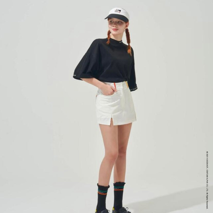 Ivory Slit Mini Skirt