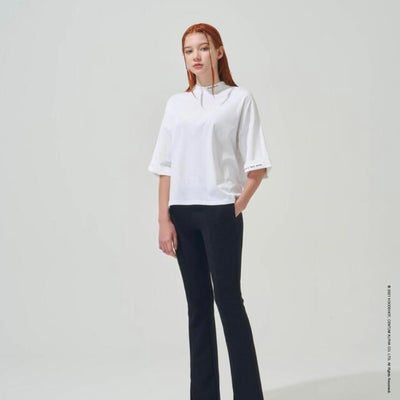 Ivory Slit Banding Pants