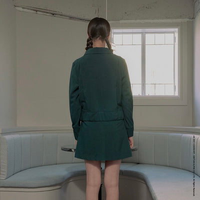 Green Single Pleated Skirt W/INNER Pants