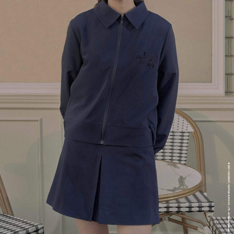 Navy Single Pleated Skirt W/INNER Pants