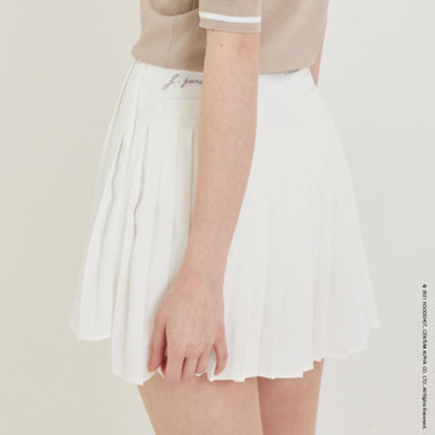 White Unbalanced Slit Band Skirt