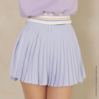 Lavender Unbalanced Slit Band Skirt