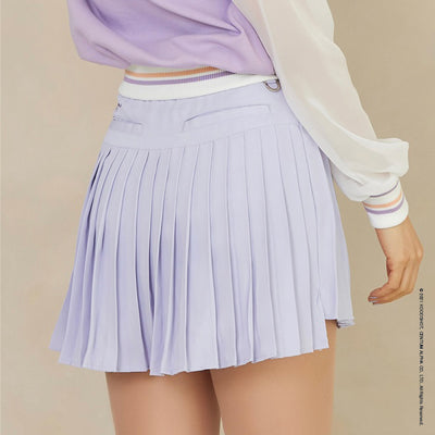 Lavender Unbalanced Slit Band Skirt