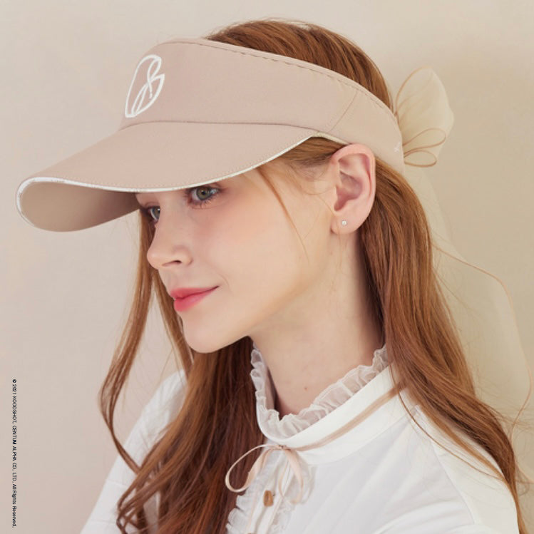 Beige Logo Line Suncap