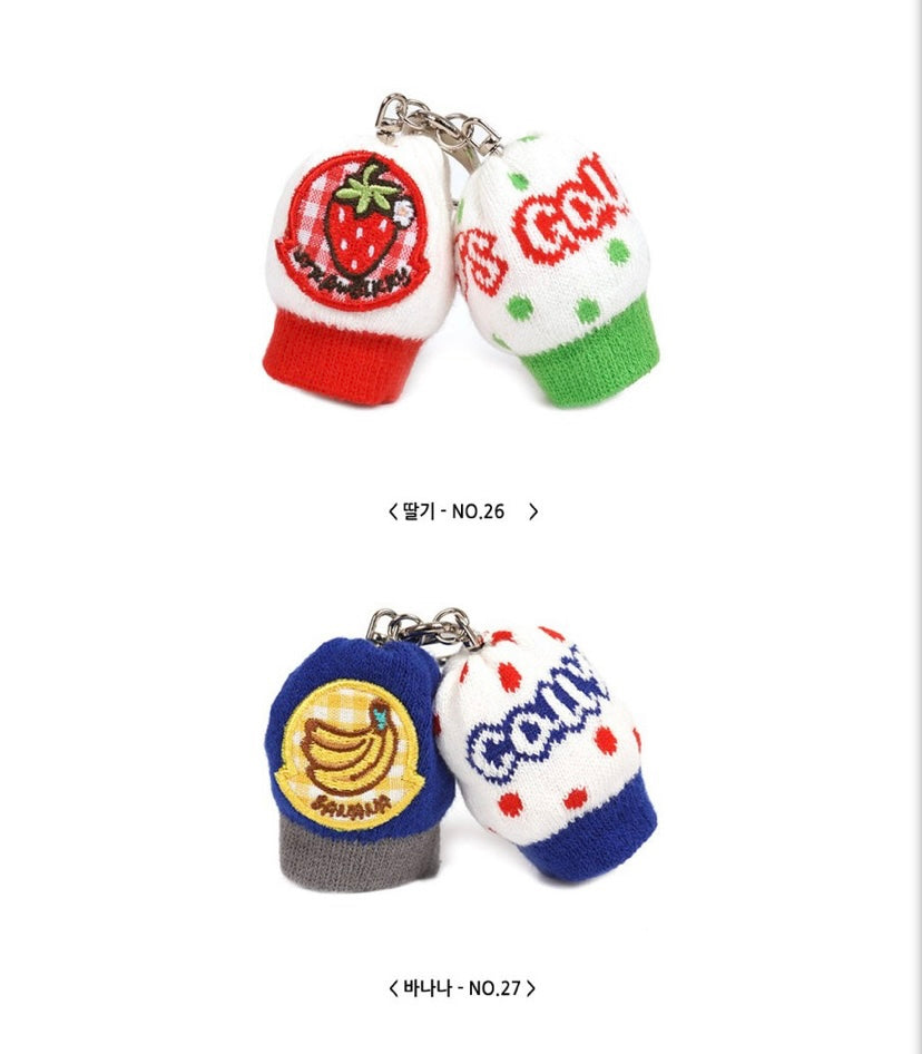 Fruit-Pattern Golf Two Ball Mini Keychain Pouch