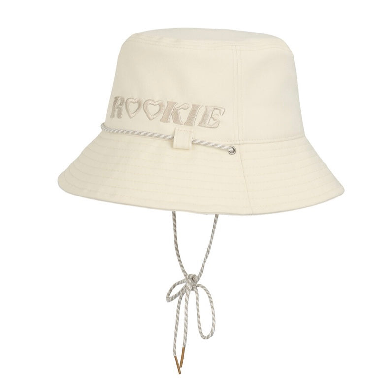 Beige Rookie Braided String Bucket Hat