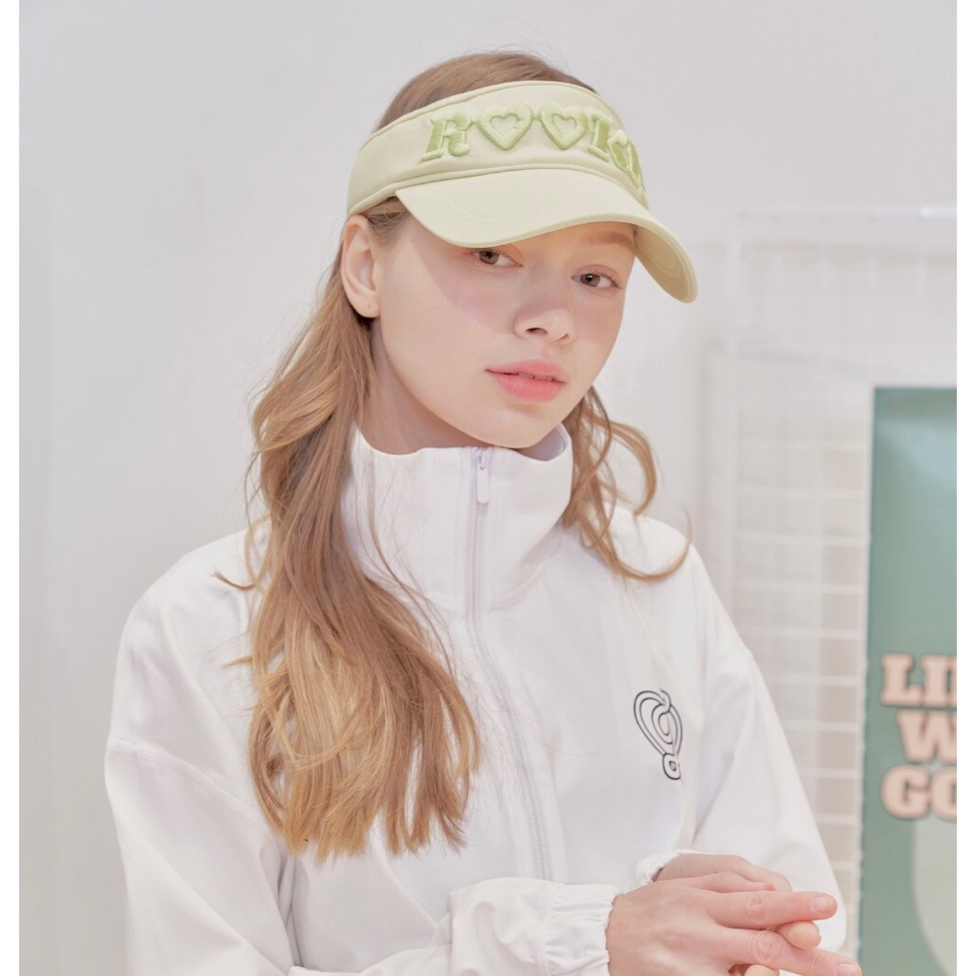 Lime Rookie Puff Logo Sunvisor